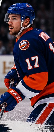 Player skating up ice